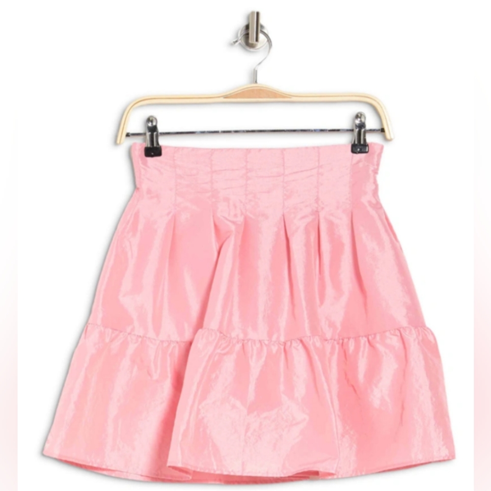 VINCE TAFFETA LANTERN PINK MINI SKIRT Size 8 NWT